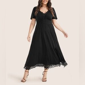 NWT bloomchic 28 Black Lace Trim Dress